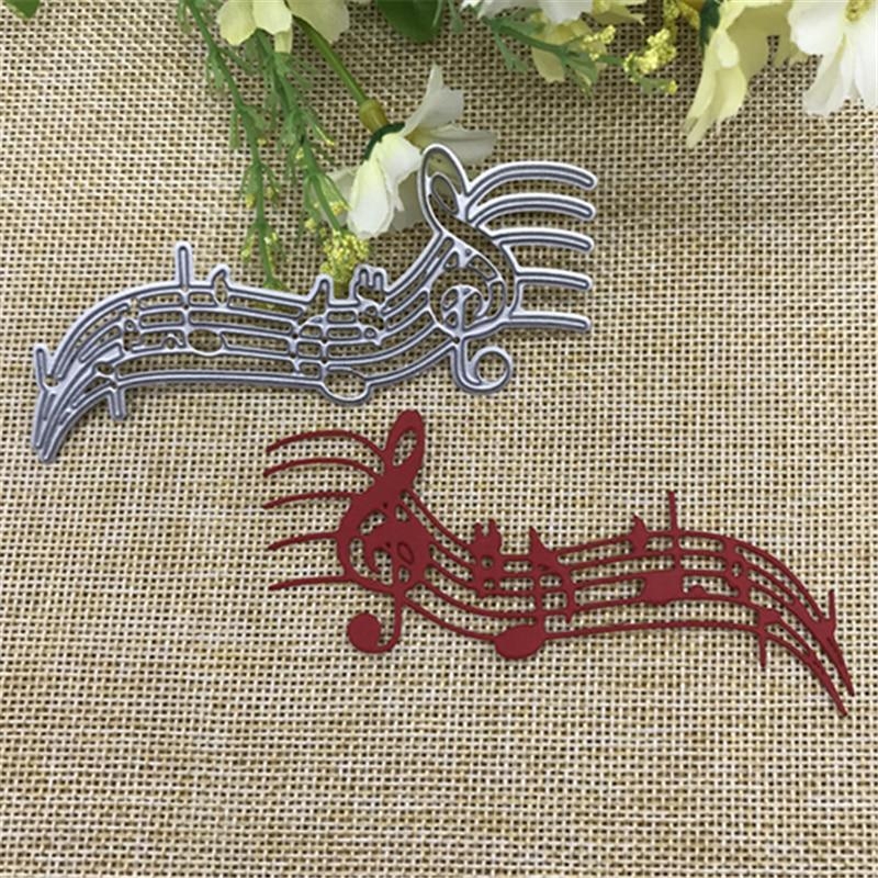 Blank Sheet Music Notebook - 1/2 ชิ้น แม่พิมพ์ตัดโลหะลายโน้ตดนตรี สำหรับงานสแครปบุ๊ค อัลบั้มรูป การ์ด