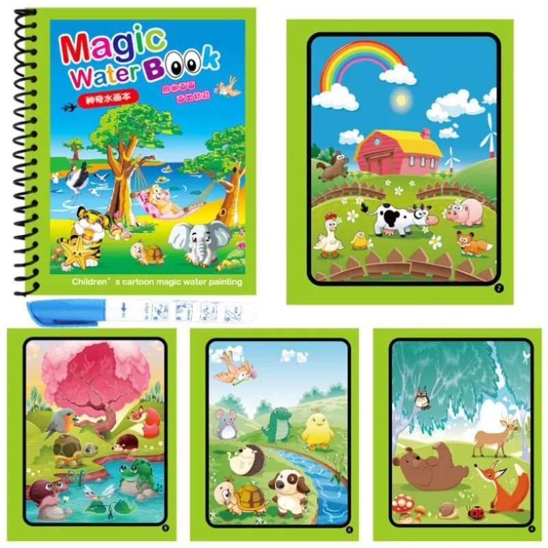 Reusable Water Magic Coloring Book - 1 PC Reusable Magic Water Book
