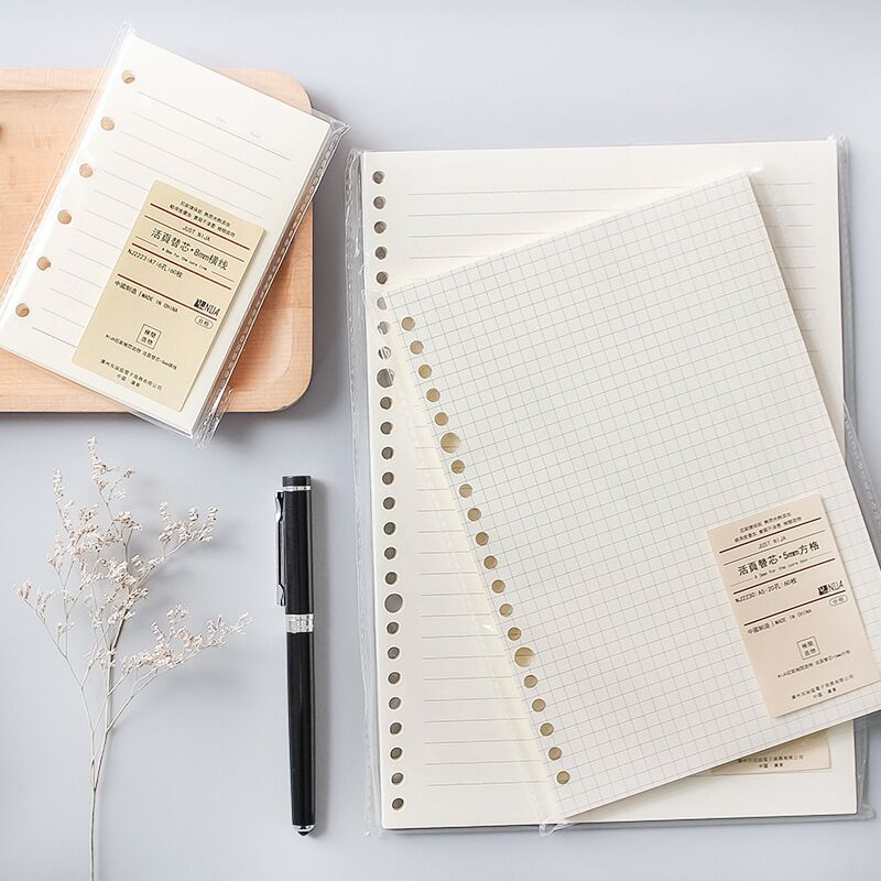 A5 Spiral Dotted Grid Notebook - A5 B5 20 หลุมหลวมโน้ตบุ๊คเติม 60 แผ่นเกลียว