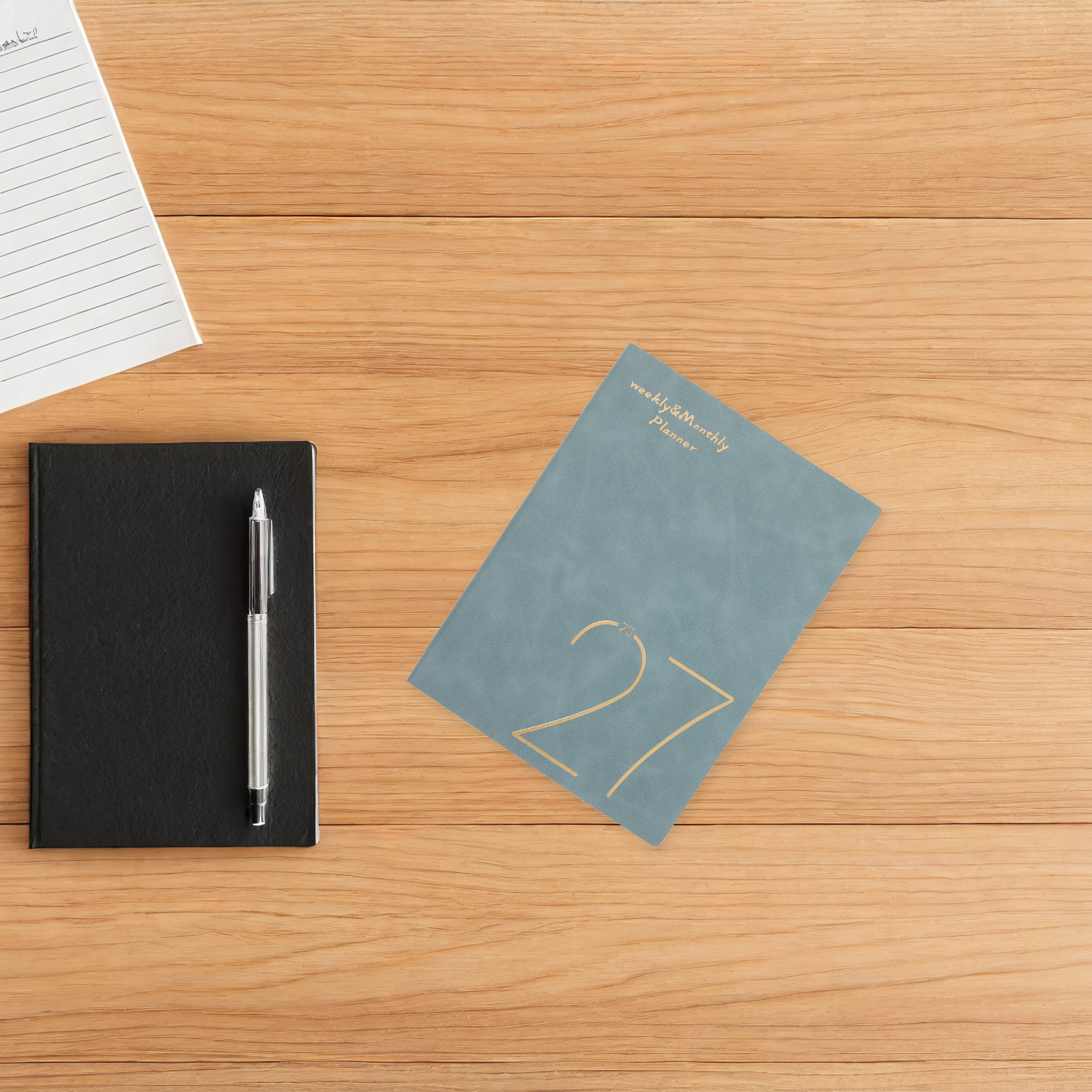 A5 Spiral Dotted Grid Notebook - สมุดแพลนเนอร์รายสัปดาห์และรายเดือน ปี 2027 ขนาด A5 เข้าเล่มแบบสไปรัล