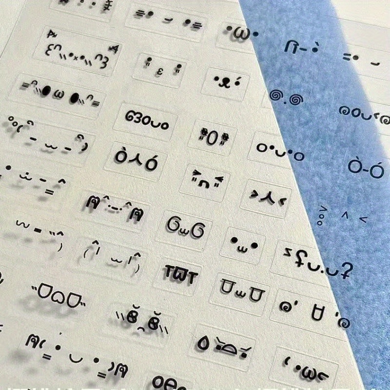 Blank Sheet Music Notebook - สติกเกอร์ใสสำหรับงานสแครปบุ๊ค 10 แผ่น - ตัวอักษรภาษาญี่ปุ่น/เกาหลี/อังกฤษ น่ารัก