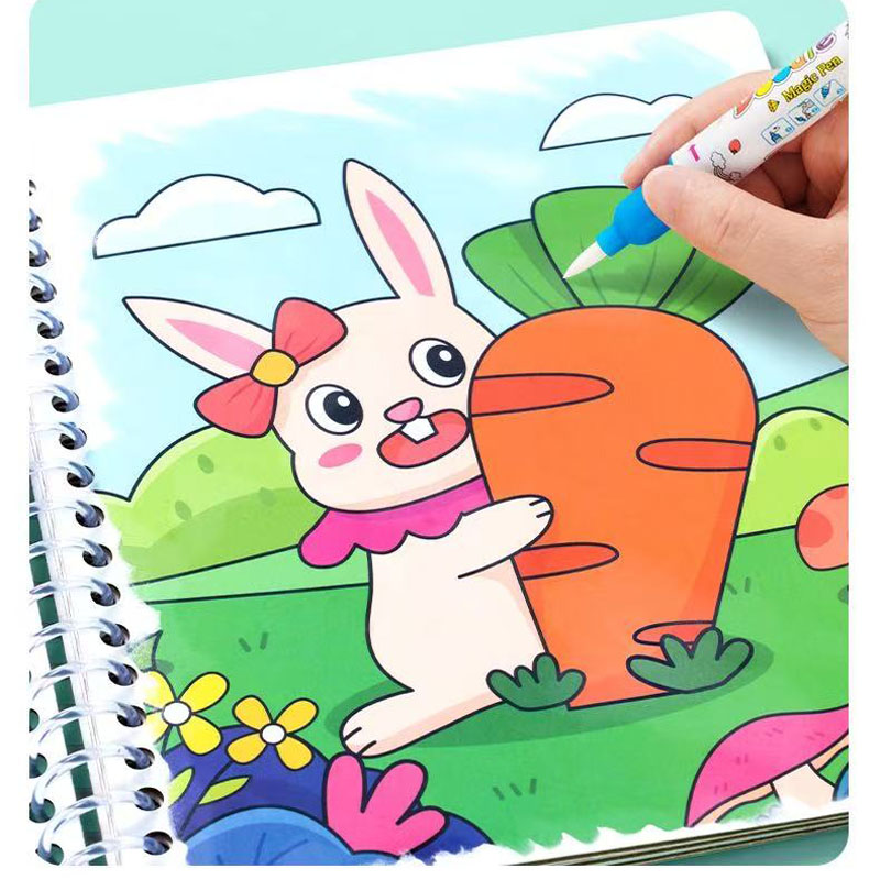 Magic Water Drawing Book เด็กภ - Reusable Water Magic Coloring Book บทวิจารณ์และราคา