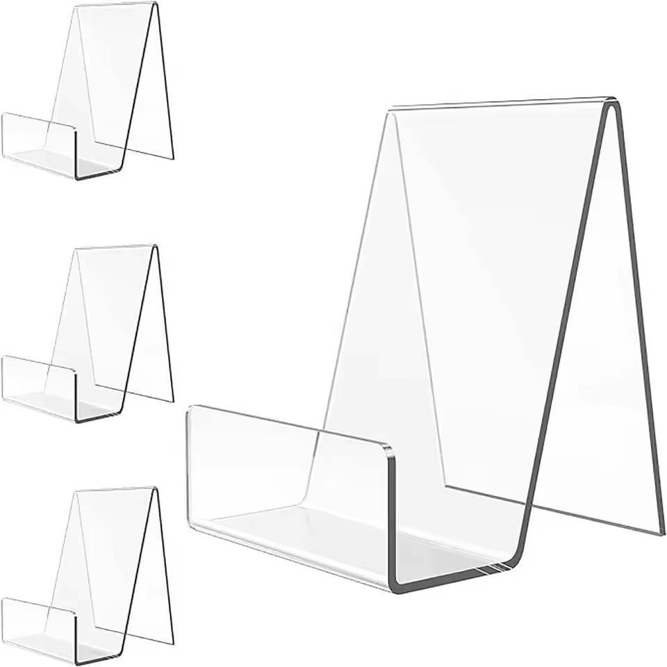 4pcs อะคริลิคหนังสือหนังสือสํา - Clear Acrylic Book Stand Holder บทวิจารณ์และราคา