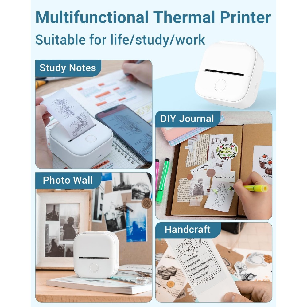 Phomemo T02 พ็อกเก็ตไร้สายเครื - Mini Pocket Thermal Printer Paper Roll บทวิจารณ์และราคา
