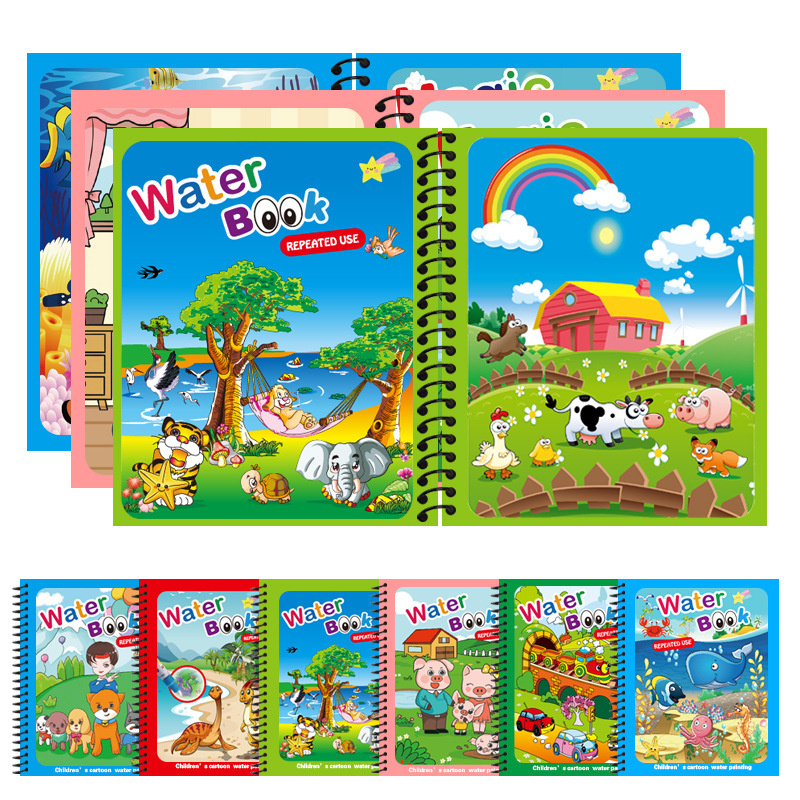 Montessori ของเล่นสมุดระบายสีแ - Reusable Water Magic Coloring Book บทวิจารณ์และราคา