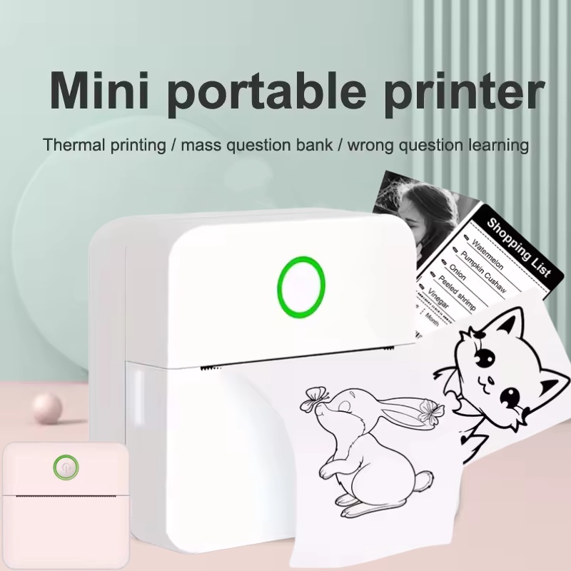 เครื่องพิมพ์พกพาขนาดเล็กแบบไม่ - Mini Pocket Thermal Printer Paper Roll บทวิจารณ์และราคา