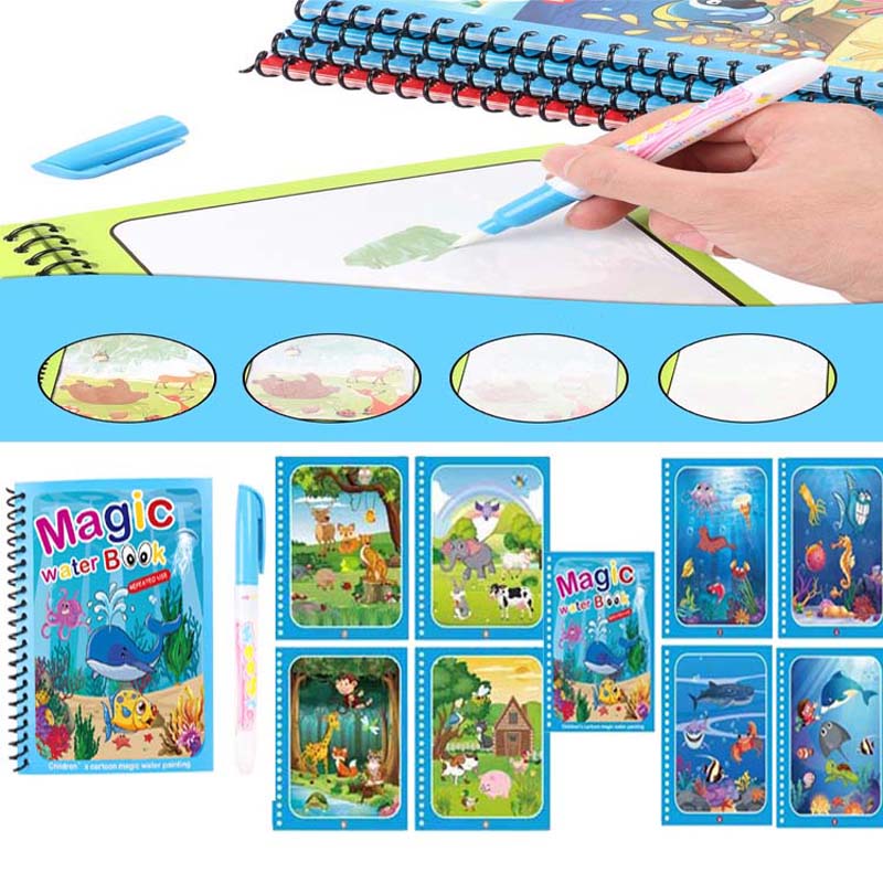ขายร้อนReusable Magic Water Dr - Reusable Water Magic Coloring Book บทวิจารณ์และราคา