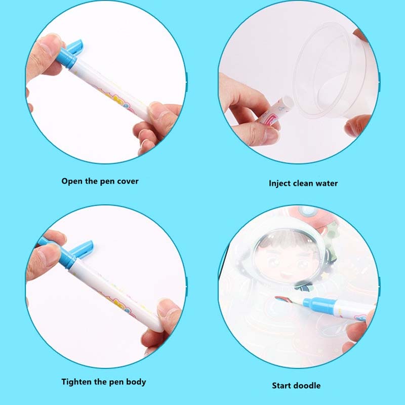ขายร้อนReusable Magic Water Dr - Reusable Water Magic Coloring Book บทวิจารณ์และราคา