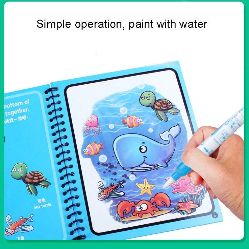 1 PC Magic สมุดระบายสีน้ํา Mon - Reusable Water Magic Coloring Book บทวิจารณ์และราคา