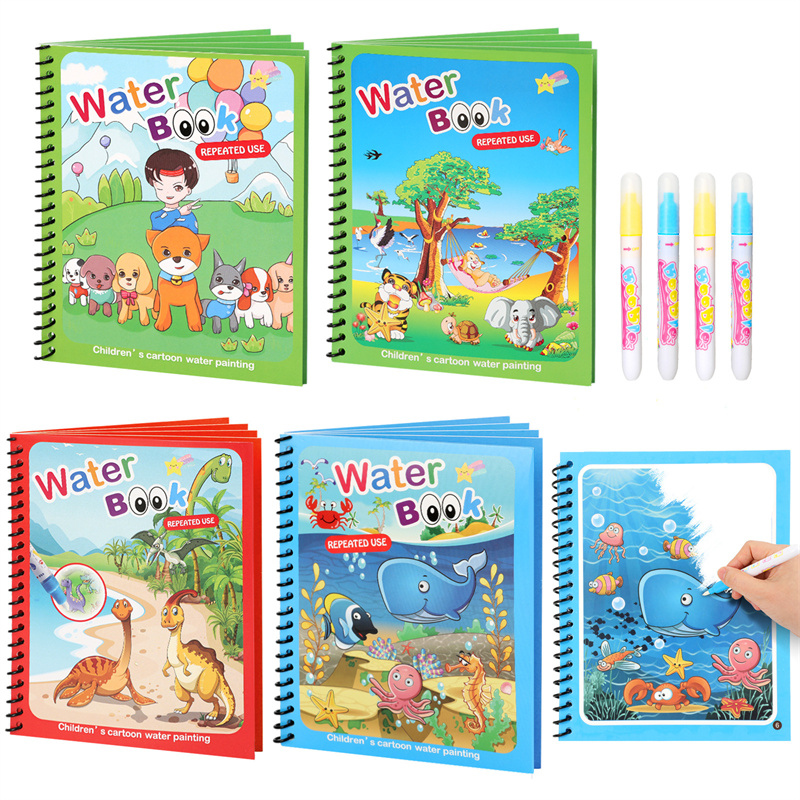 Montessori ของเล่นสมุดระบายสีแ - Reusable Water Magic Coloring Book บทวิจารณ์และราคา