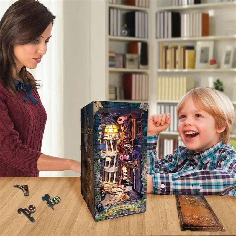ชุดประกอบชั้นวางหนังสือไม้สไตล - Diy Wooden Book Nook Kit Shelf Insert บทวิจารณ์และราคา
