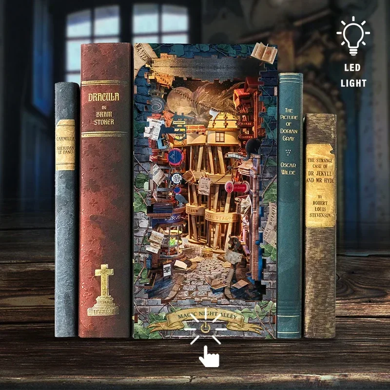 ชุดประกอบชั้นวางหนังสือไม้สไตล - Diy Wooden Book Nook Kit Shelf Insert บทวิจารณ์และราคา