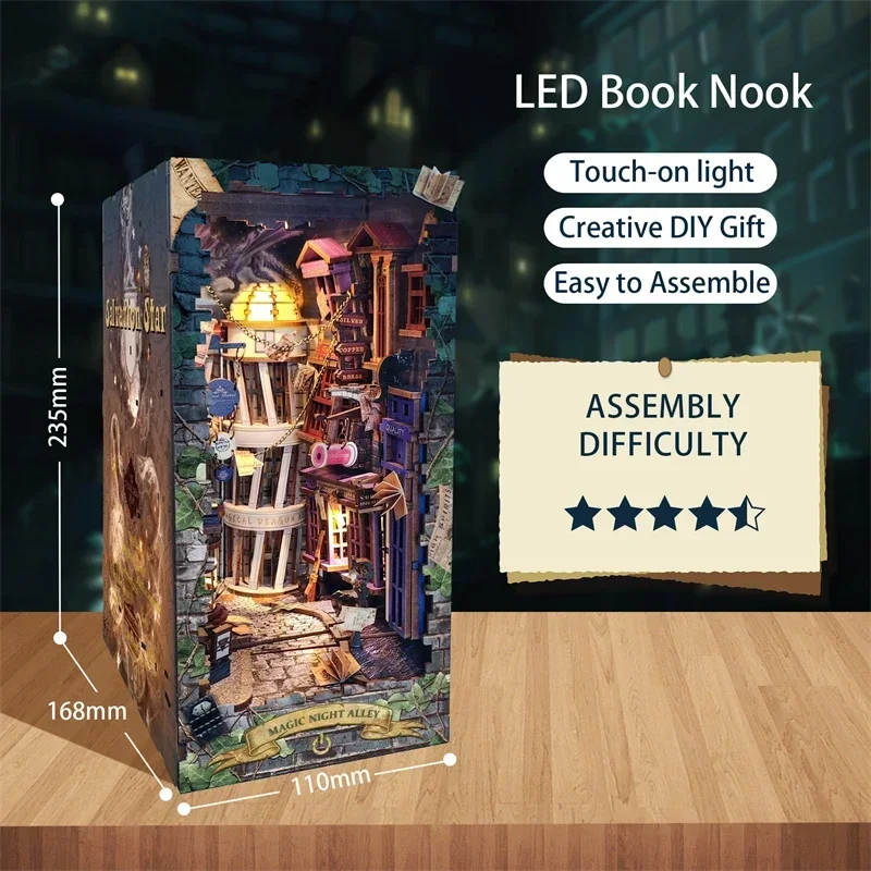 ชุดประกอบชั้นวางหนังสือไม้สไตล - Diy Wooden Book Nook Kit Shelf Insert บทวิจารณ์และราคา