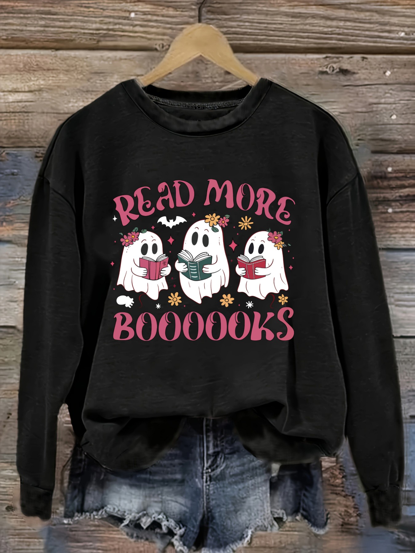 เสื้อยืดแขนยาวคอกลมลำลองสำหรับ - Books บทวิจารณ์และราคา
