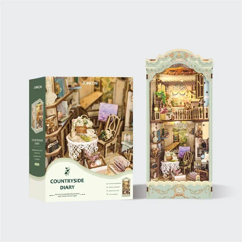 ชุดทำเองแบบจำลองชั้นวางหนังสือ - Diy Wooden Book Nook Kit Shelf Insert บทวิจารณ์และราคา