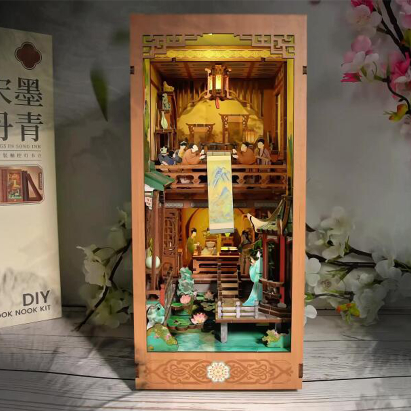 DIY หนังสือไม้ Nook ชั้นวางชุด - Diy Wooden Book Nook Kit Shelf Insert บทวิจารณ์และราคา