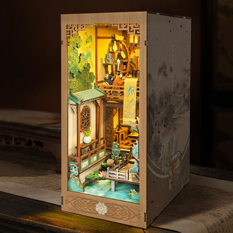 DIY หนังสือไม้ Nook ชั้นวางชุด - Diy Wooden Book Nook Kit Shelf Insert บทวิจารณ์และราคา