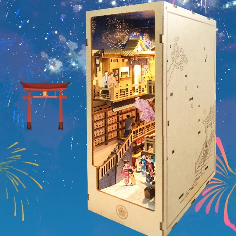 ชั้นวางหนังสือไม้สไตล์ญี่ปุ่นย - Diy Wooden Book Nook Kit Shelf Insert บทวิจารณ์และราคา