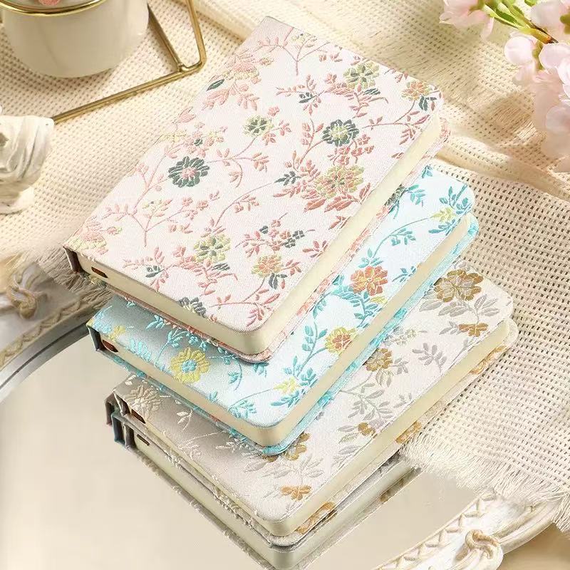 สมุดบันทึกผ้าลายดอกไม้จีน A6 2 - Vintage Leather Journal Notebook บทวิจารณ์และราคา