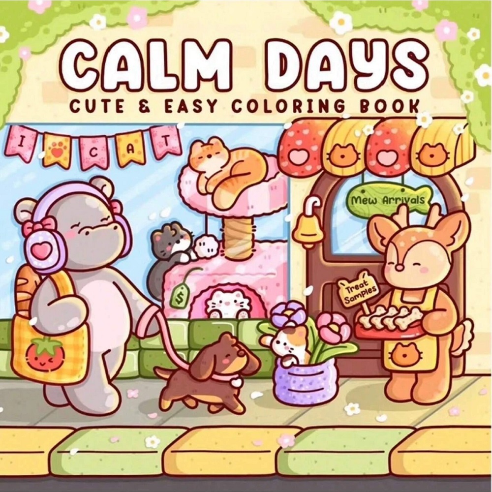 สมุดระบายสีรูปสัตว์น่ารักคลายเ - Adult Coloring Book Stress Relief บทวิจารณ์และราคา
