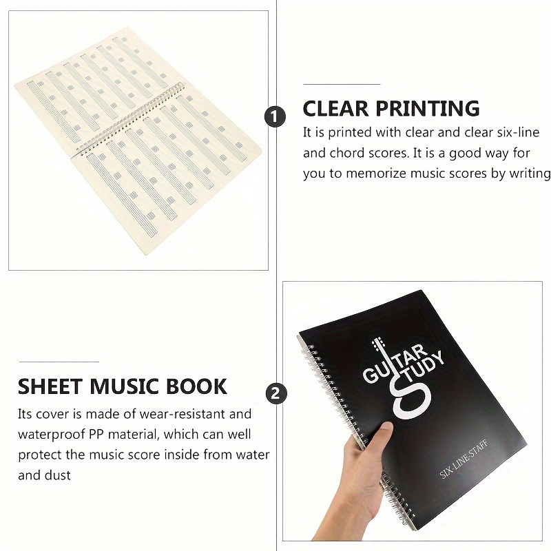 50 หน้ากีตาร์ Tablature โน้ตบุ - Blank Sheet Music Notebook บทวิจารณ์และราคา