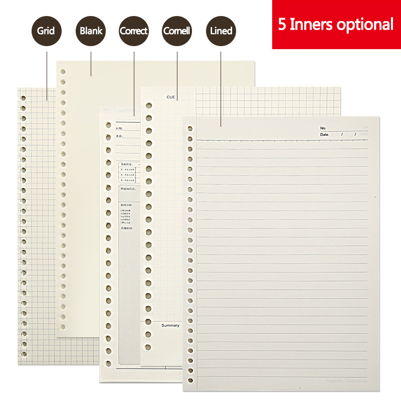 A5 B5 20 หลุมหลวมโน้ตบุ๊คเติม  - A5 Spiral Dotted Grid Notebook บทวิจารณ์และราคา