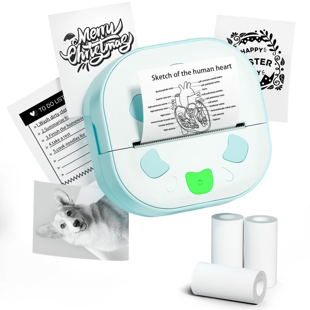 เครื่องพิมพ์สติกเกอร์ขนาดเล็กพ - Mini Pocket Thermal Printer Paper Roll บทวิจารณ์และราคา