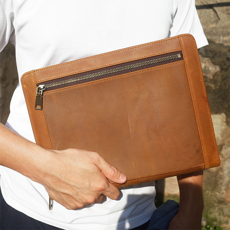 ซองใส่เอกสารหนังวัวแบบมีซิป พร - Vintage Leather Journal Notebook บทวิจารณ์และราคา