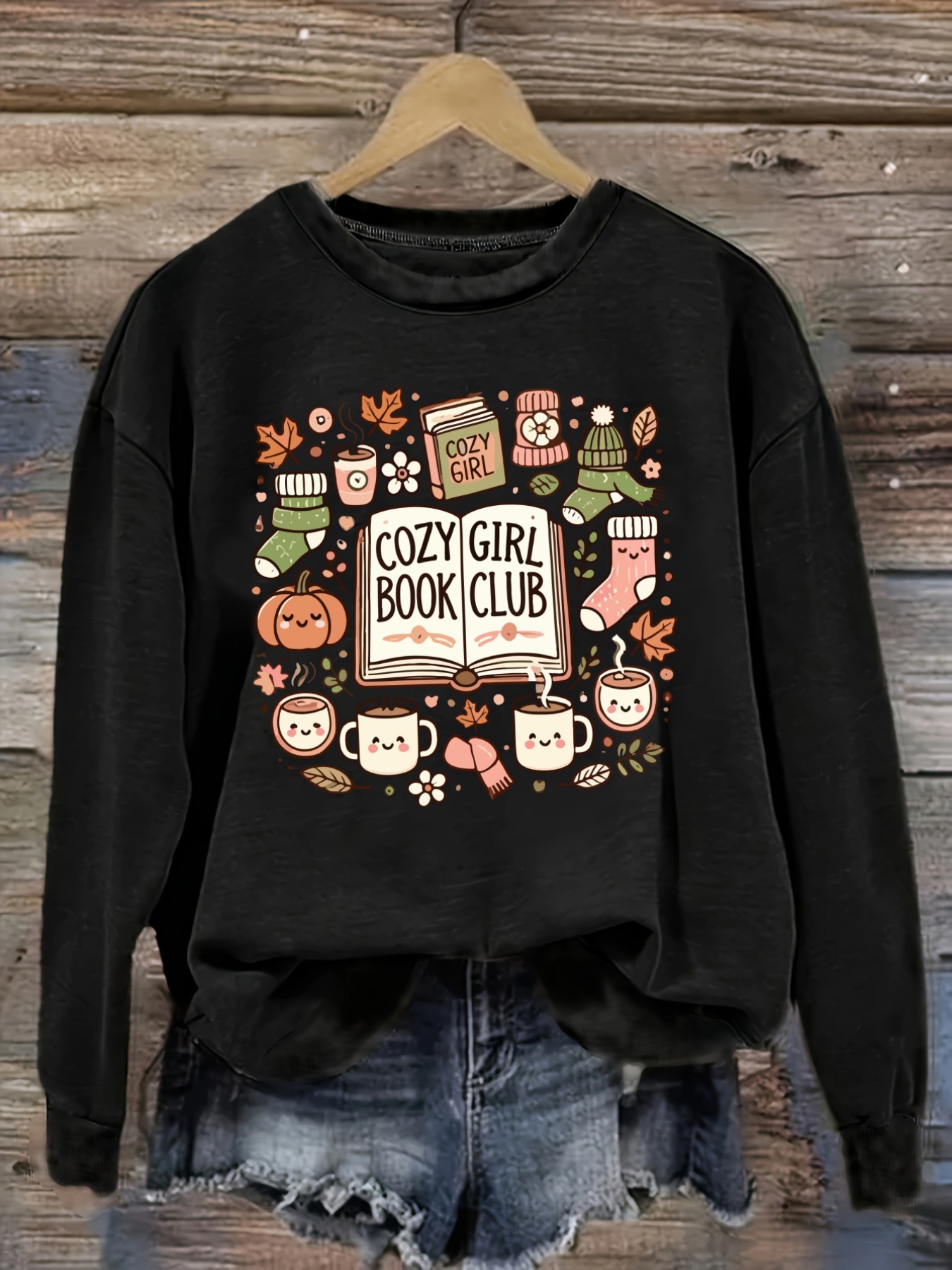 เสื้อยืดแขนยาวคอกลมลำลองสำหรับ - Books บทวิจารณ์และราคา