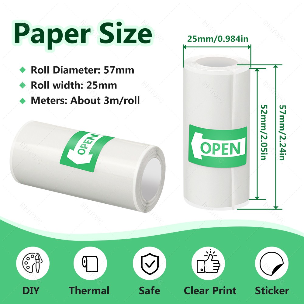 พิมพ์กระดาษกาว 3 ~ 15 ชิ้น Min - Mini Pocket Thermal Printer Paper Roll บทวิจารณ์และราคา