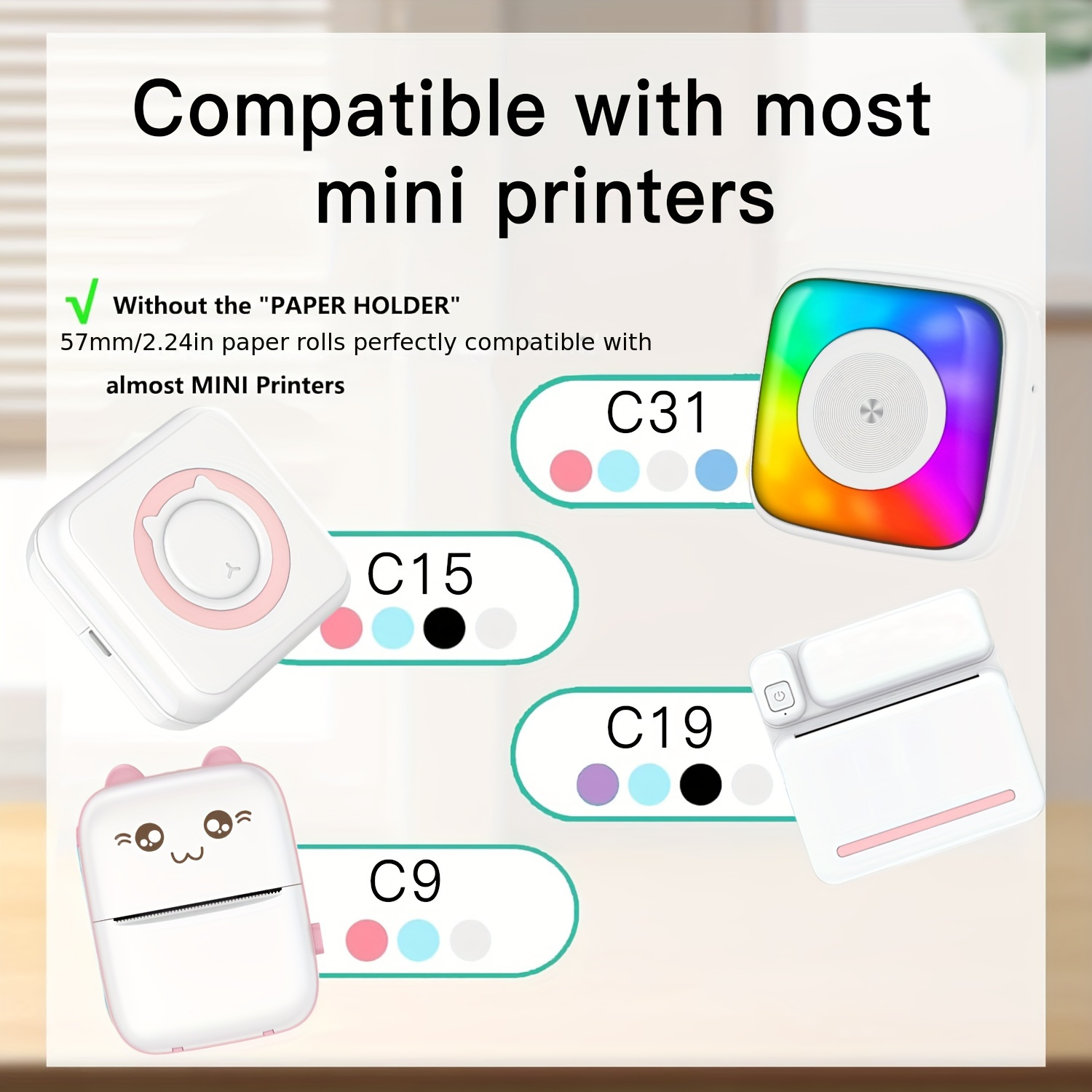 2/4/8 ม้วนClear Self-Adhesiveก - Mini Pocket Thermal Printer Paper Roll บทวิจารณ์และราคา